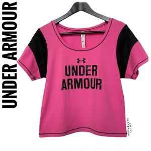 Under Armour Pink Graphic short sleeve  shirt Mesh sleeves